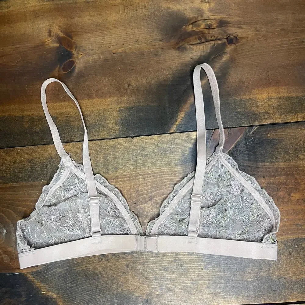 Etam Louange Embroidered Floral Non Padded Bralette Romantic Women's 36C